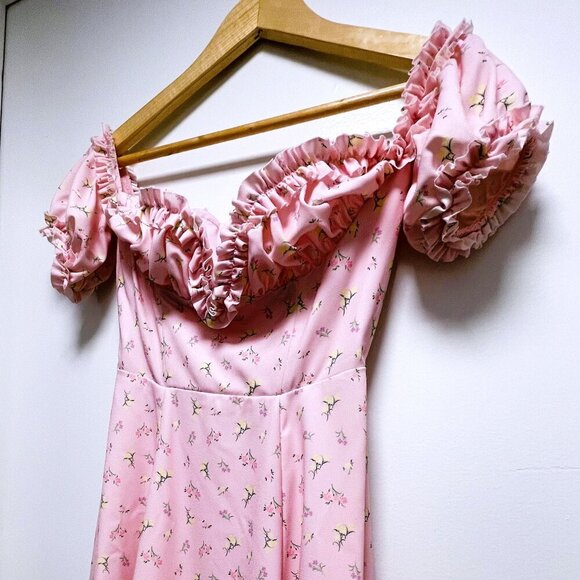 House of CB Pink Floral Midi Dress - Picture 13 of 15